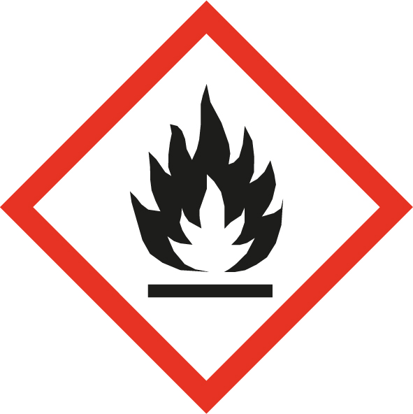 Pictogramme GHS02. Gaz, aérosol, liquide et vapeur très ou extrêmement inflammables.